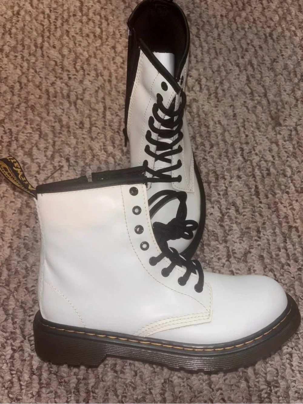 Dr. Martens White Boots with Black Accents
